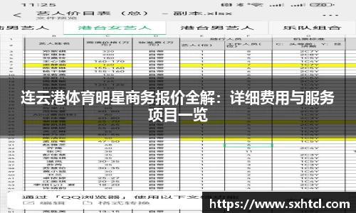连云港体育明星商务报价全解：详细费用与服务项目一览