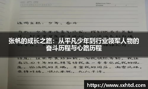 张帆的成长之路：从平凡少年到行业领军人物的奋斗历程与心路历程